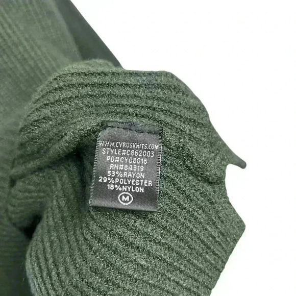 NWT Cyrus Knit Dark Green Pullover Cowl Neck Rayon  Sweater Womens Size Medium - Picture 9 of 14
